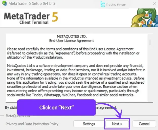 MetaTrader 5 setup
